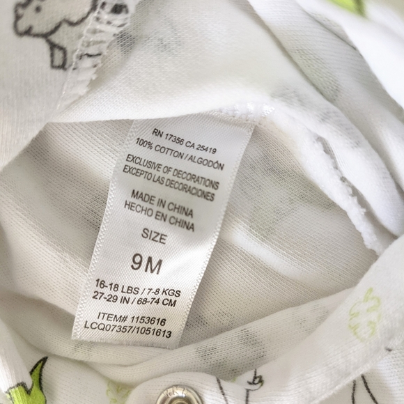 Little Me Infant Dinosaur print onesie sleeper. Size 9M - Picture 5 of 5
